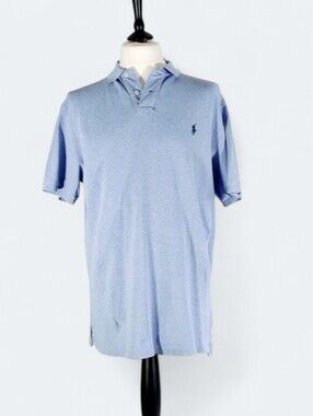 Polo by Ralph Lauren Cotton Sky Blue Polo with Embroidered Pony Size XXL